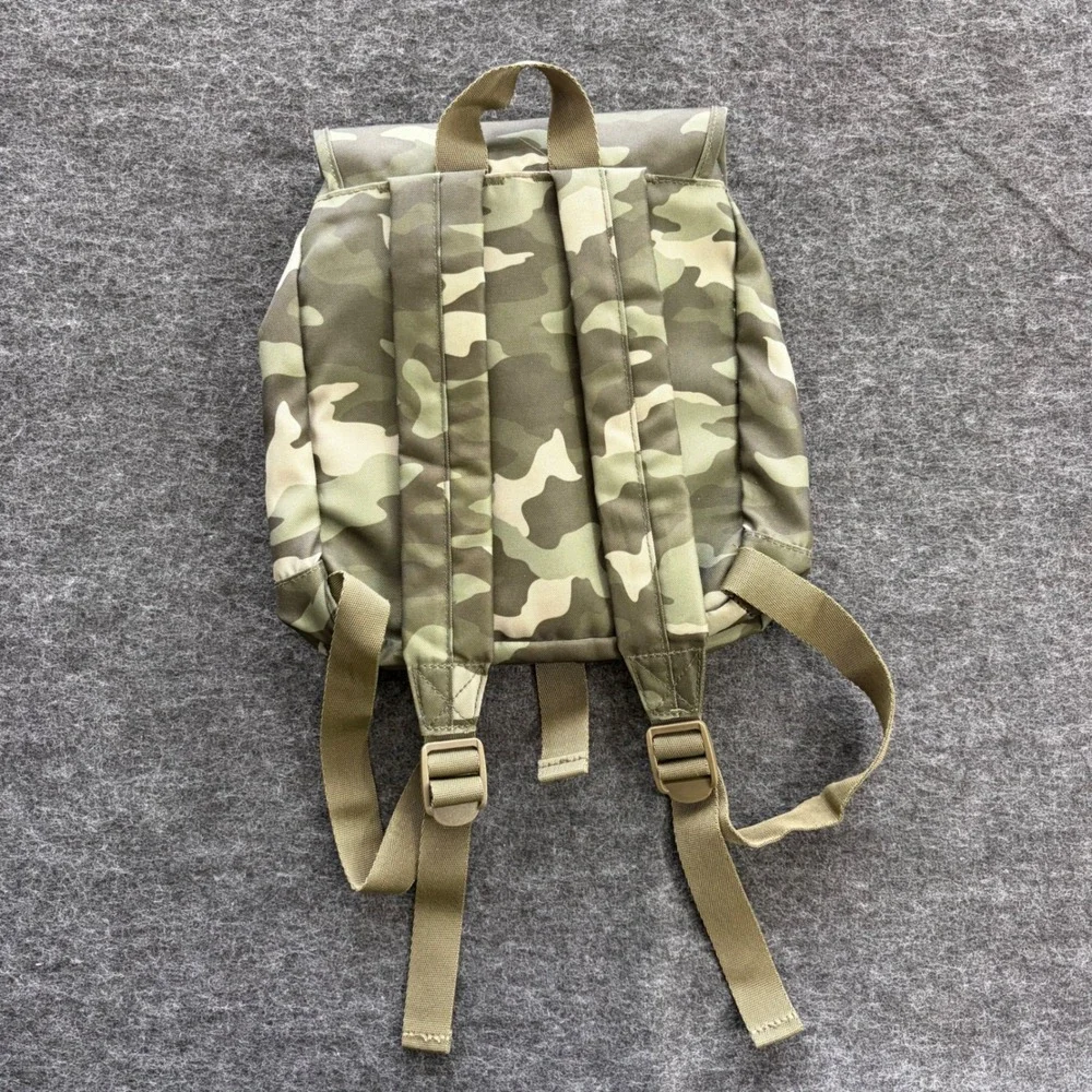 Victorias Secret PINK Mini Backpack Camo Green Canvas Buckle Flap Drawstring Bag - Picture 5 of 7